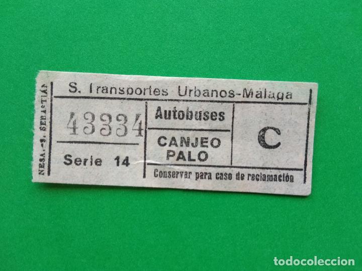 Collectionnisme Billets de transport: BILLETE DE AUTOBUS CAPICUA MALAGA AUTOBUSES URBANOS CANJEO PALO