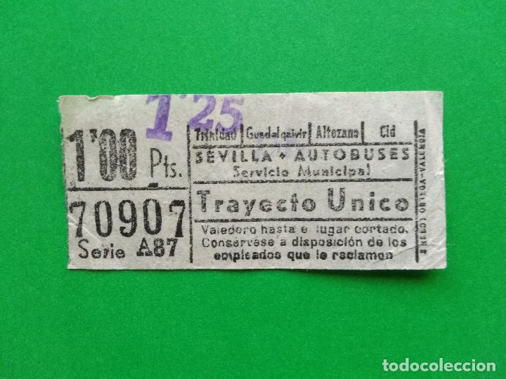 Collectionnisme Billets de transport: BILLETE CAPICUA DE TRANSPORTE AUTOBUS DE SEVILLA 1 PTS