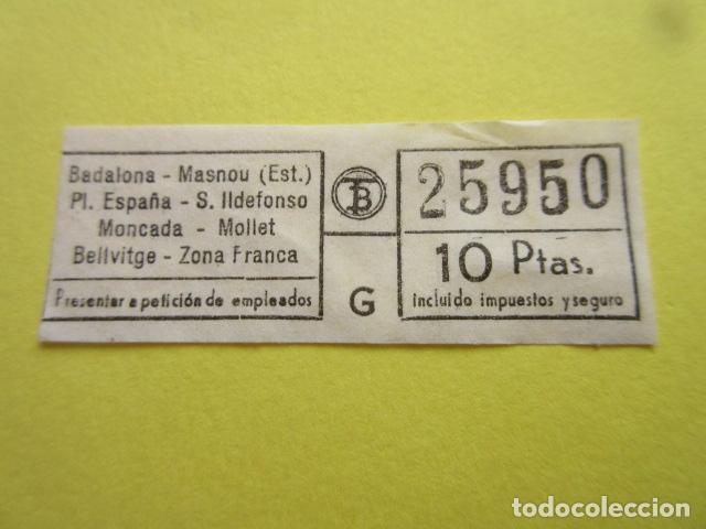 Sammeln von Fahrkarten: REF: CV1234 - BILLETE PERTENECE COLECCION DE 550 BILLETE TRANVIAS BARCELONA DIFERENTES LEER INTERIOR
