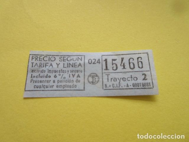 Sammeln von Fahrkarten: REF: CV1234 - BILLETE PERTENECE COLECCION DE 550 BILLETE TRANVIAS BARCELONA DIFERENTES LEER INTERIOR
