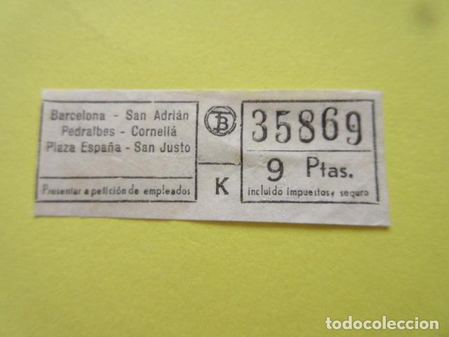Colecionismos Bilhetes de Transporte: REF: CV1234 - BILLETE PERTENECE COLECCION DE 550 BILLETE TRANVIAS BARCELONA DIFERENTES LEER INTERIOR