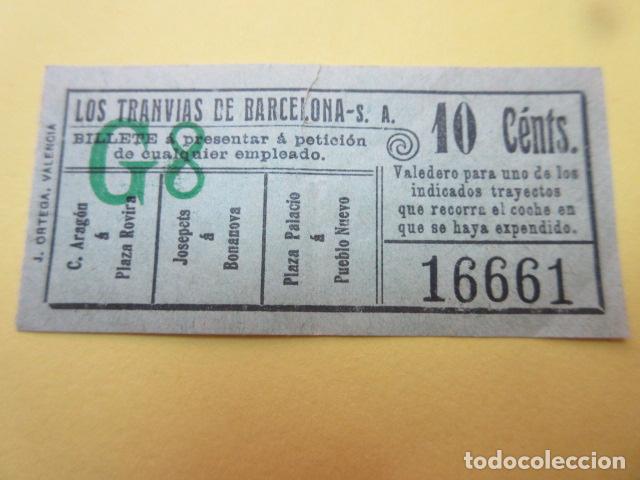 Sammeln von Fahrkarten: REF: XX1234 - BILLETE CAPICUA 16661 - EMPRESA los TRANVIAS DE BARCELONA - VER TRAYECTOS en foto