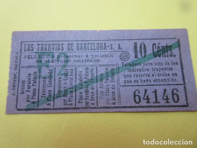 Sammeln von Fahrkarten: REF: XX1234 - BILLETE CAPICUA 64146 - EMPRESA los TRANVIAS DE BARCELONA - VER TRAYECTOS en foto
