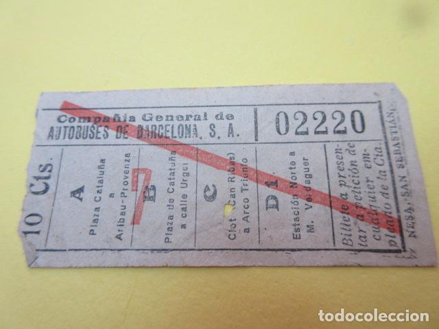 Collectionnisme Billets de transport: REF: XX1234 - BILLETE CAPICUA 02220 - EMPRESA CGA COMPA&Ntilde;IA GENERAL AUTOBUSES VER TRAYECTOS en foto