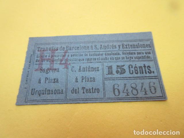 Collectionnisme Billets de transport: REF: XX1234 - BILLETE CAPICUA 64846 - TRANVIAS DE SAN ANDRES Y EXTENSIONES VER TRAYECTOS en foto