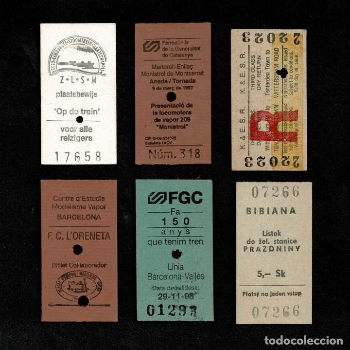 Sammeln von Fahrkarten: 6 billetes Edmonson de trenes especiales y entradas a museos ferroviarios y expos
