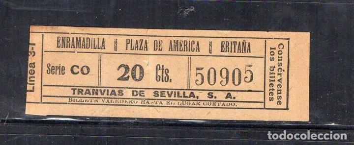 Collectionnisme Billets de transport: BILLETE ANTIGUO - TRANVIAS DE SEVILLA, CAPICUA