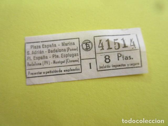 Sammeln von Fahrkarten: REF: FF1234 - BILLETE PERTENECE COLECCION TRANVIAS BARCELONA DIFERENTES TB LEER INT. capicua 41514