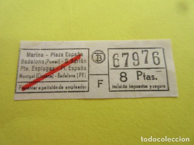 Sammeln von Fahrkarten: REF: FF1234 - BILLETE PERTENECE COLECCION TRANVIAS BARCELONA DIFERENTES TB LEER INT. capicua 67976