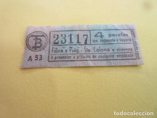 Sammeln von Fahrkarten: REF: FF1234 - BILLETE PERTENECE COLECCION TRANVIAS BARCELONA DIFERENTES TB LEER INT.