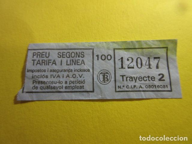 Collectables Transport Tickets: REF: FF1234 - BILLETE PERTENECE COLECCION TRANVIA BARCELONA DIFERENTE TB LEER INT. AZUL A.O.V. I.VA