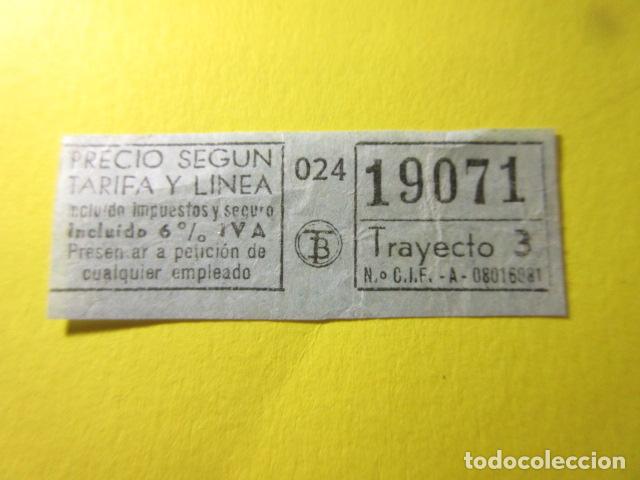 Collectables Transport Tickets: REF: FF1234 - BILLETE PERTENECE COLECCION TRANVIA BARCELONA DIFERENTE TB LEER INT. AZUL CASTELLANO