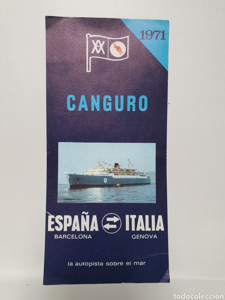 Colecionismos Bilhetes de Transporte: LINEA YBARRA. CANGURO, ESPA&Ntilde;A-ITALIA. HORARIOS. LA AUTOPISTA SOBRE EL MAR. 1970.