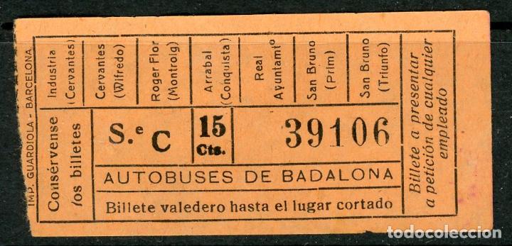 Collectionnisme Billets de transport: BILLETE DE AUTOBUSES DE BADALONA // S24