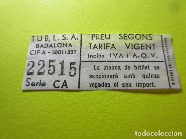 Colecionismos Bilhetes de Transporte: REF: GG-1234 - COLECCION MILES BILLETES DIFERENTES - TUSA TUSGSAL BADALONA - CATALAN BLANCO MODELO 2