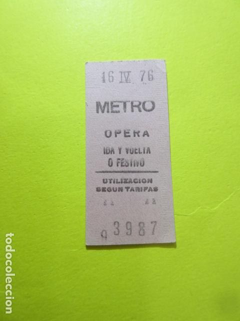Collectables Transport Tickets: REF: GG-1234 - METRO DE MADRID OPERA IDA VUELTA FESTIVO ROSA NO GRABADO NUMERO
