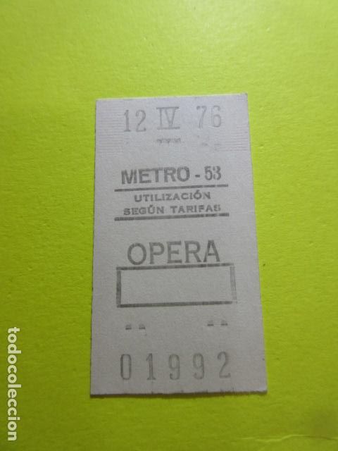 Colecionismos Bilhetes de Transporte: REF: GG-1234 - METRO DE MADRID OPERA 53 - 1976 - RECTANGULO
