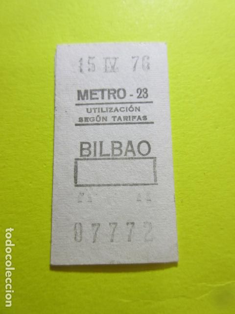 Colecionismos Bilhetes de Transporte: REF: GG-1234 - METRO DE MADRID BILBAO 23 - 1976 - RECTANGULO