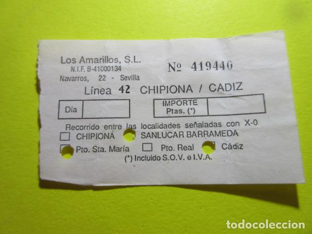 Collectables Transport Tickets: REF: GG-1234 - BILLETE EMPRESA LOS AMARILLO CHIPIONA CADIZ
