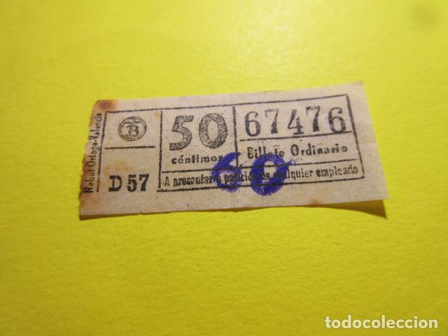 Colecionismos Bilhetes de Transporte: REF: GG-1234 - BILLETE CAPICUA 67476 - TB . BLANCO - VER TRAYECTOS COLECCION DIFERENTES SOBRE CARGA