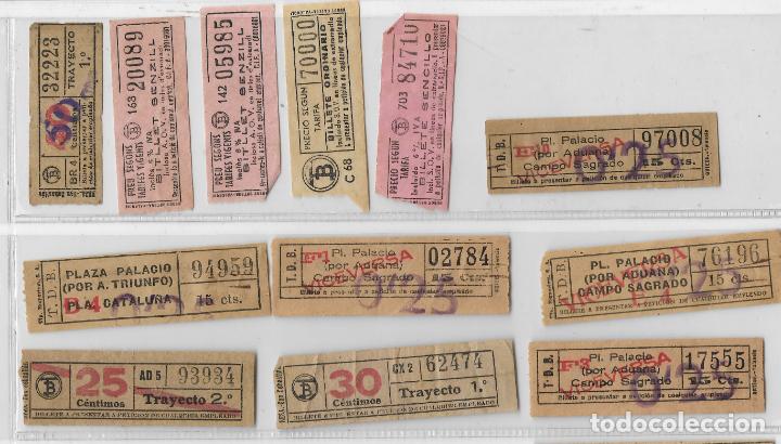 Coleccionismo Billetes de transporte: 12 BILLETES DE TRANVIA ANTIGUOS