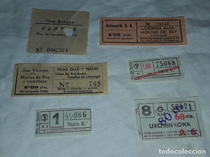 Coleccionismo billetes de transporte: Lote de 6 diferentes billetes, Cine, metro y bus