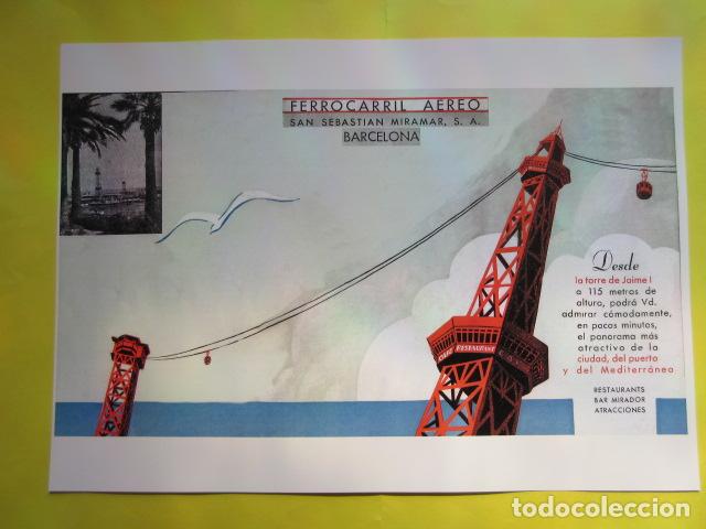 Collectionnisme Billets de transport: LAMINA REPRODUCCION ANTIGUA PUBLICIDAD 32 X 45 CM - FERRROCARRIL AEREO SAN SEBASTIAN MIRAMAR PUERTO