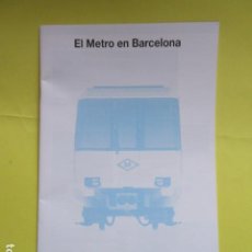 Coleccionismo Billetes de transporte: REVISTILLA TMB EL METRO Y LOS AUTOBUSES DE BARCELONA 20 PAGINAS CARACTERISTICAS VEHICULOS. Lote 243583715