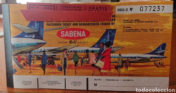 Colecionismos Bilhetes de Transporte: Billete de transporte Sabena, B&eacute;lgica, original, bonito, buen estado, Belgium, Belgie