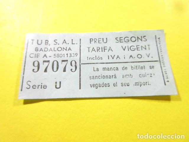 Colecionismos Bilhetes de Transporte: REF: TB-1234 COLECCION MILES BILLETE DIFERENTE TUBSAL CAPICUA 97079 VER TRAYECTOS BADALONA LEE INT.