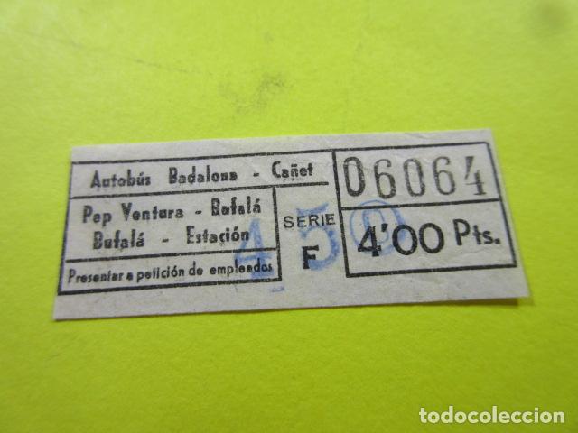 Colecionismos Bilhetes de Transporte: REF: TB-1234 COLECCION MILES BILLETE DIFERENTE BADALONA CA&Ntilde;ET LEE INT. SOBRE CARGA PRECIO