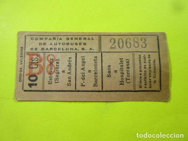 Collectionnisme Billets de transport: REF: TB-1234 COLECCION MILE BILLETE DIFERENTE COMPA&Ntilde;IA GENERAL AUTOBUSES BACELONA VER TRAYECTO LEE I