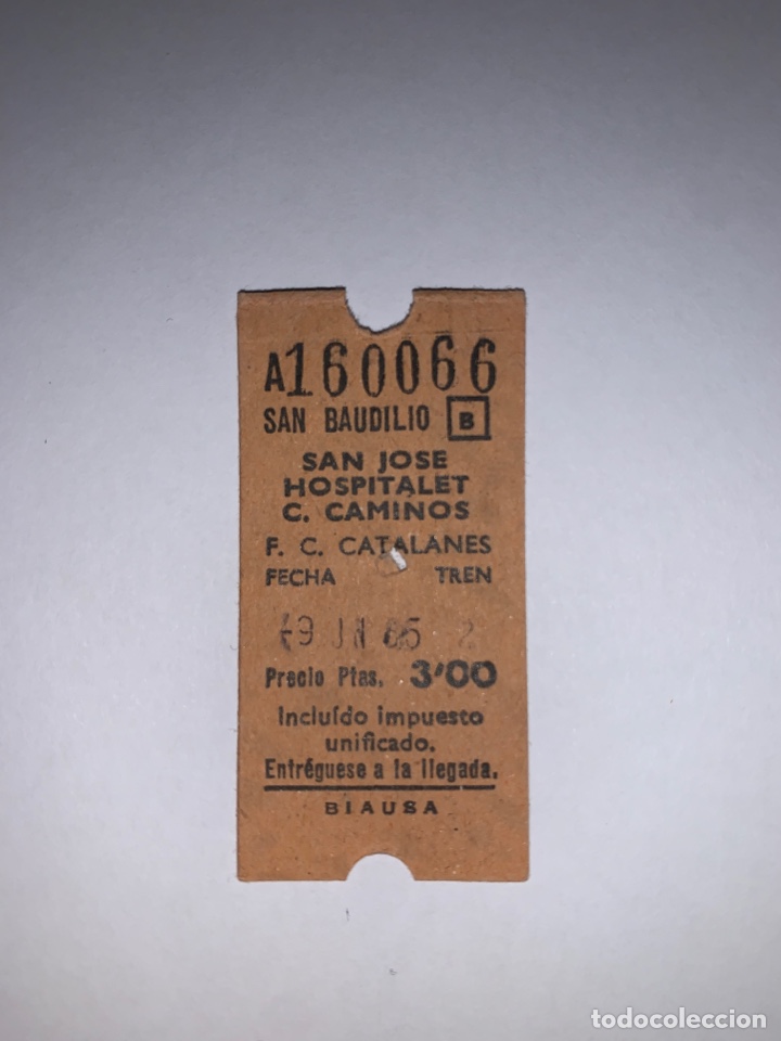 Collectionnisme Billets de transport: F. C. Catalanes // San Jos&eacute; - Hospitalet - Cuatro Caminos // 3 ptas // 1965