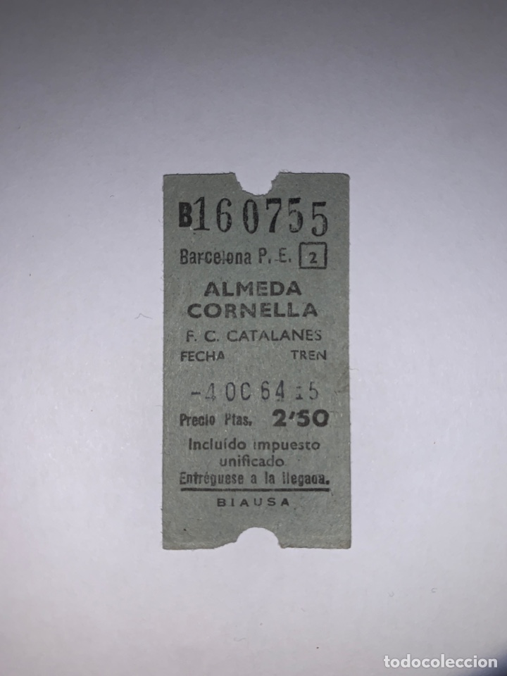 Collectionnisme Billets de transport: F. C. Catalanes // Barcelona Plaza Espa&ntilde;a - Almeda - Cornell&aacute; // 2,5 ptas // 1964