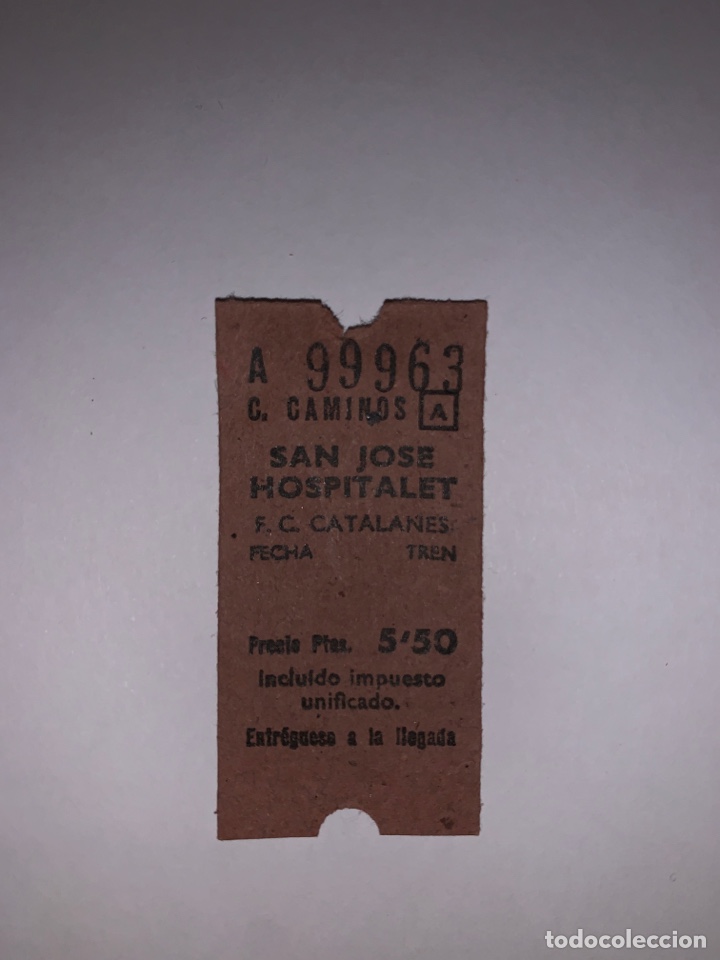 Sammeln von Fahrkarten: F. C. Catalanes // Cuatro Caminos - San Jos&eacute; - Hospitalet // 5,50 // 1964-5