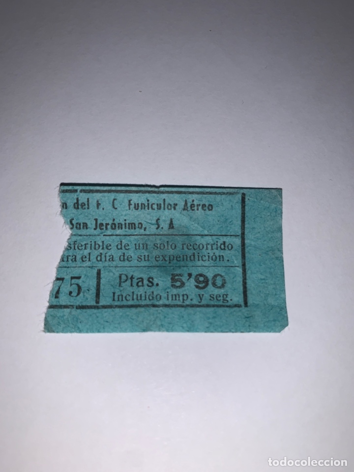 Coleccionismo Billetes de transporte: Autobuses prolongaci&oacute;n del Ferrocarril Funicular A&eacute;reo de Montserrat a San Jer&oacute;nimo // 5,90 ptas