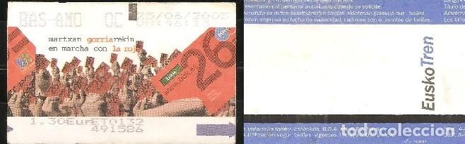 Collectionnisme Billets de transport: BILLETE EUSKOTREN, ANVERSO Y REVERSO, EN MARCHA CON LA ROJA