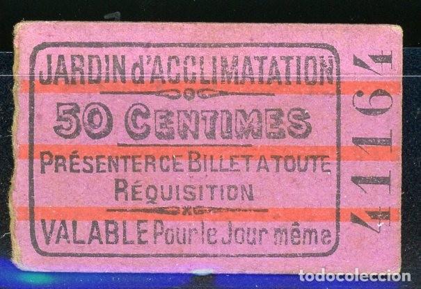 Colecionismos Bilhetes de Transporte: BILLETE DEL FERROCARRIL JARDIN D&Aacute;CCLIMATATION DE PARIS (FRANCIA) // RAREZA RRR // 1878