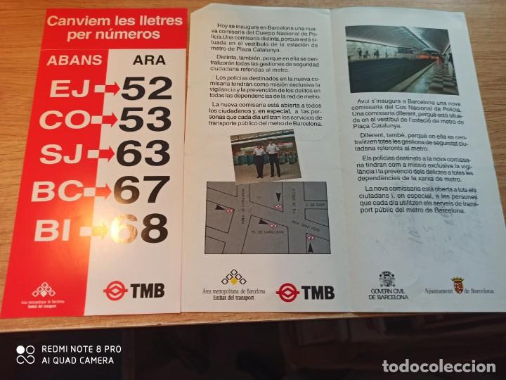 Coleccionismo billetes de transporte: TMB. Tripticos - Foto 2