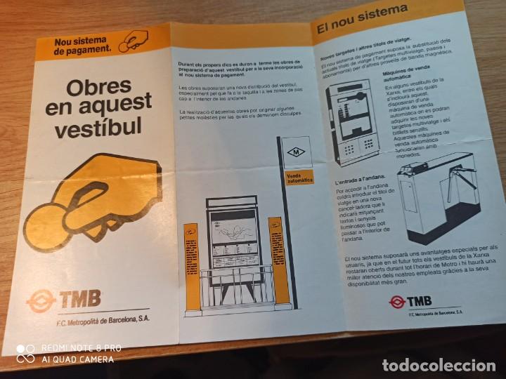 Coleccionismo billetes de transporte: TMB. Triptico - Foto 1