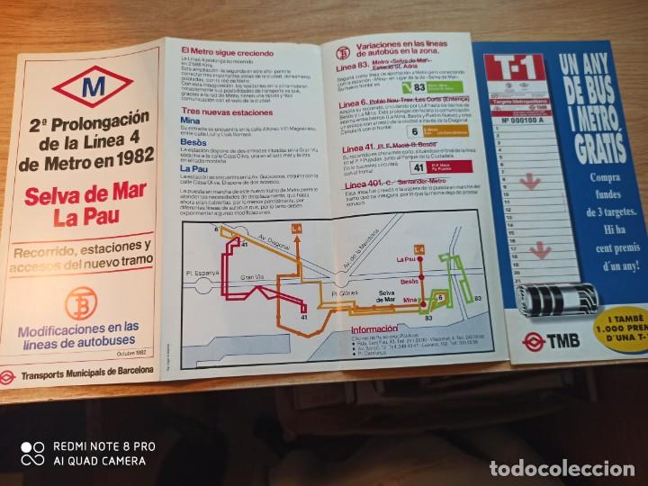 Coleccionismo billetes de transporte: TMB. Tripticos - Foto 1