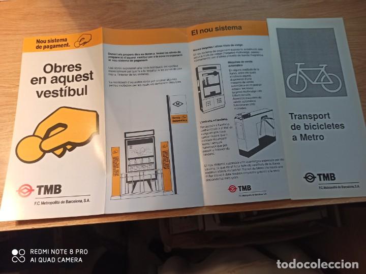 Coleccionismo billetes de transporte: TMB. Tripticos - Foto 1