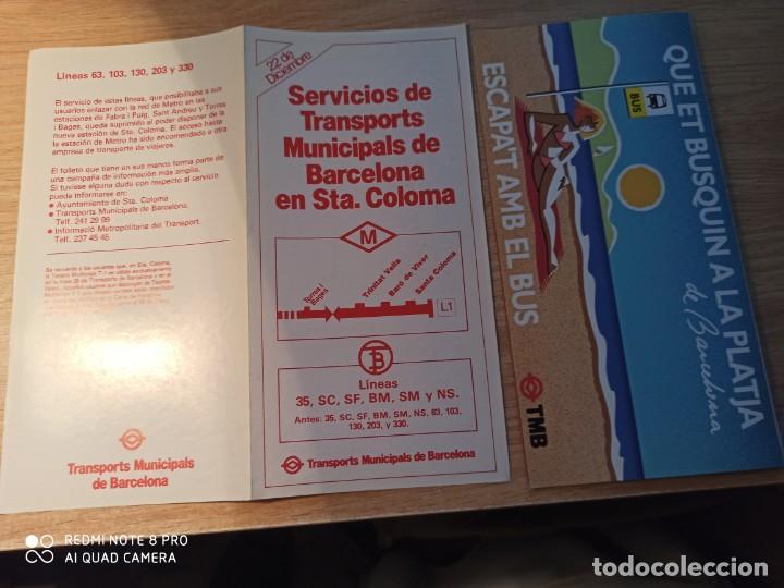 Coleccionismo billetes de transporte: TMB. Tripticos - Foto 1