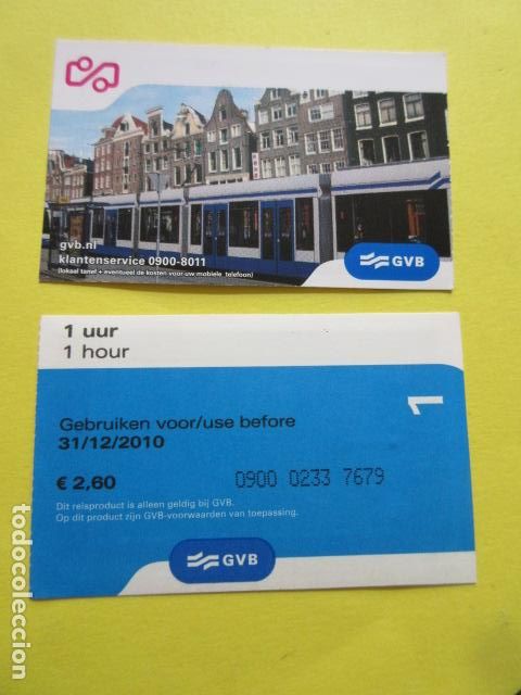 Sammeln von Fahrkarten: 1 TARJETA TRANVIA GVB AMSTERDAM HOLANDA