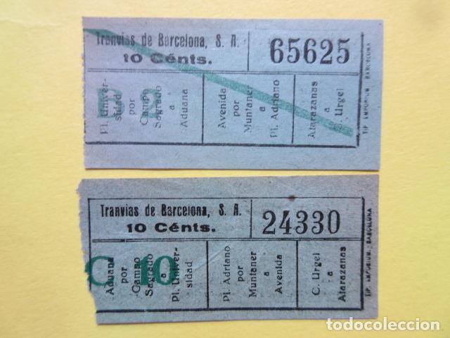 Collectionnisme Billets de transport: REF: MM-1234 - COLECCION MILES BILLETES DIFERENTES - TRANVIAS DE BARCELONA PAREJA 2