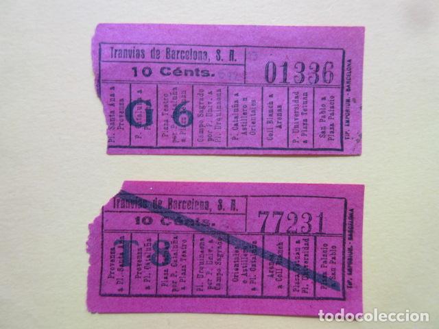 Collectionnisme Billets de transport: REF: MM-1234 - COLECCION MILES BILLETES DIFERENTES - TRANVIAS DE BARCELONA PAREJA 2