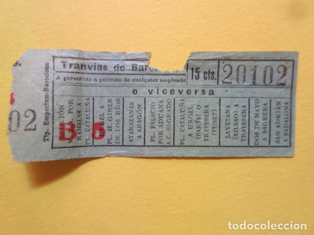Collectionnisme Billets de transport: REF: MM-1234 - COLECCION MILES BILLETES DIFERENTES - TRANVIAS DE BARCELONA CAPICUA 20102