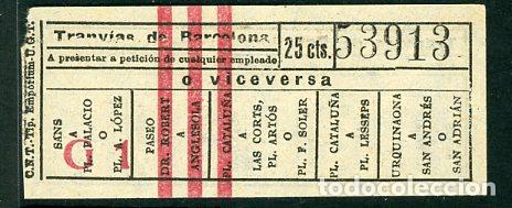 Colecionismos Bilhetes de Transporte: F20/3 - BILLETE DE TRANVIAS DE BARCELONA // CNT - EMPORIUN - UGT // SEIS11