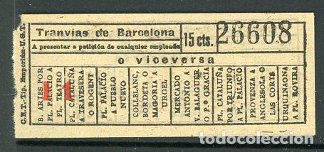 Colecionismos Bilhetes de Transporte: F20/3 - BILLETE DE TRANVIAS DE BARCELONA // CNT - EMPORIUN - UGT // SEIS11