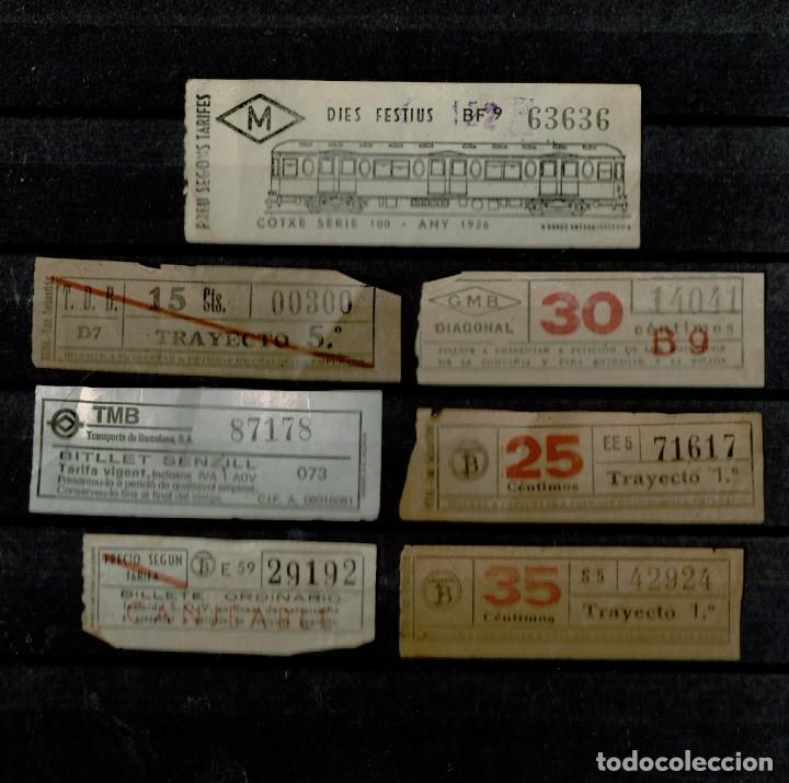 Collectionnisme Billets de transport: 7 billetes capicua de tranvias y metro de Barcelona - Tranvias de Barcelona - Gran Metro - TMB